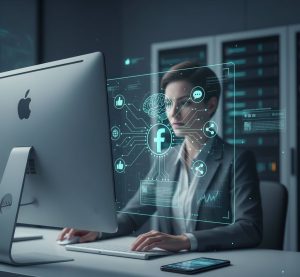 A woman sitting in front of a [....]<strong data-srcset=